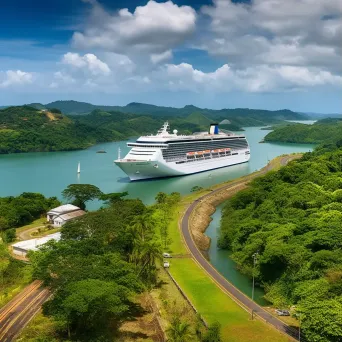 Modern cruise ship in Panama Canal - Image 1