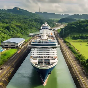 Panama Canal Passage by Modern Cruise Ship