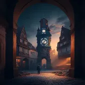 Clock tower with moving clock hands symbolizing passage of time - Image 2