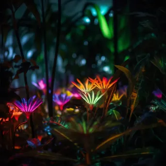 Indoor Botanical Garden Light Painting with Flora Illumination