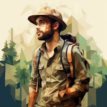 A low-poly wilderness explorer in earth tones - Image 2