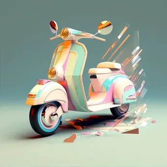 Low Poly Vintage Scooter