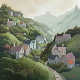 Houses in a village blending with hillsides and landscape - Image 1