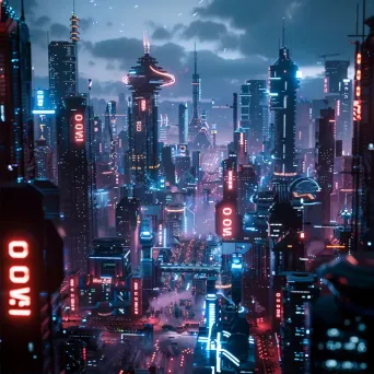 403 Error Page with futuristic cityscape and cyberpunk aesthetic - Image 2