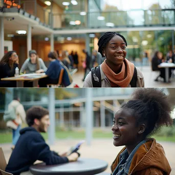 Collage depicting students engaging in various university activities. - Image 2