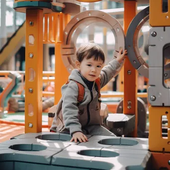 Child playing in a smart playground with interactive features. - Image 1