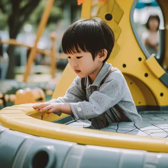 Child playing in a smart playground with interactive features. - Image 4