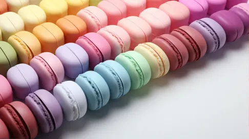 Colorful array of macarons in low poly style with spatial textures - Image 1