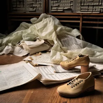 Ballet slippers next to sheet music symbolizing ballet dance - Image 1