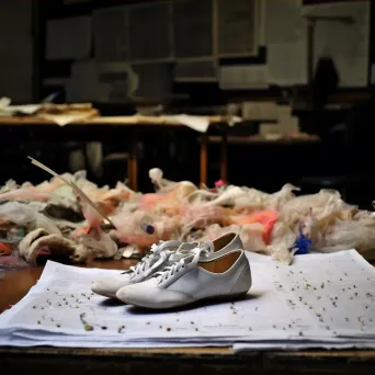 Ballet slippers next to sheet music symbolizing ballet dance - Image 3