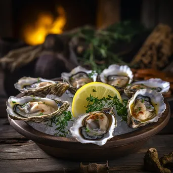 Freshly Shucked Oysters Presentation