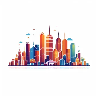 Monochrome city skyline logo - Image 3