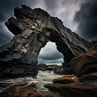 Rock arch with storm clouds above - Image 1