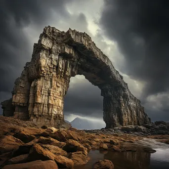 Rock arch with storm clouds above - Image 2