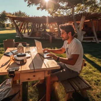 Freelancer Working Outdoors