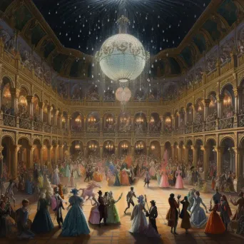 Elegantly dressed nobles dancing at a grand ball in Versailles Palace - Image 2