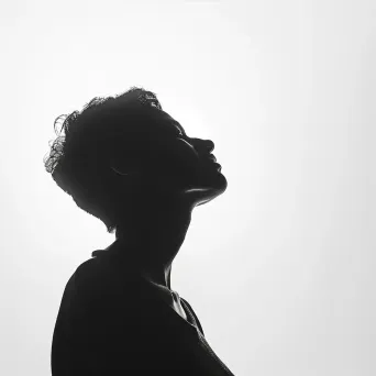 Minimalist fine art silhouette portrait against white backdrop - Image 4