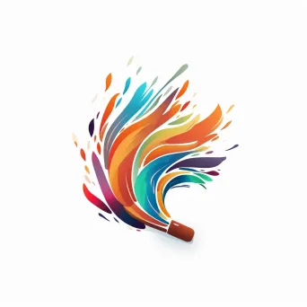 Graphic design agency logo with creative paintbrush strokes - Image 4