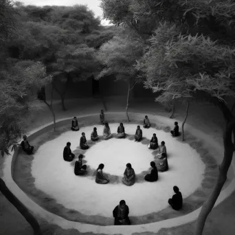 Artistic depiction of children exploring a backyard jungle with hidden temples - Image 4