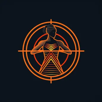 Energetic fitness logo for athleisure brand in orange and black - Image 1