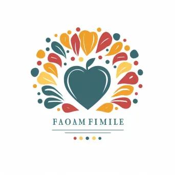 Logo with a heart shape made up of various healthy foods, in vibrant colors. - Image 3