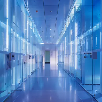 Futuristic Data Center with Transparent Walls