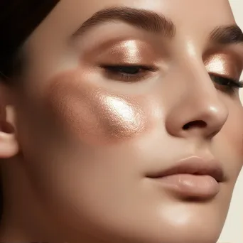 metallic cheek makeup - Image 1