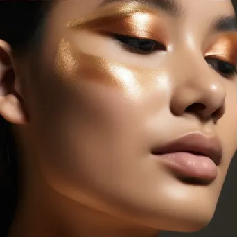 Metallic Shine on Cheeks