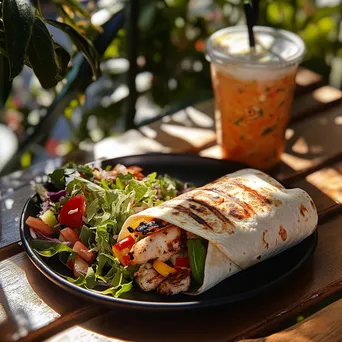 Fast food wrap served with salad - Image 1