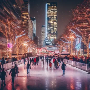 Outdoor ice skating rink in the city with festive atmosphere - Image 1