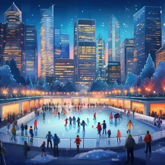 Outdoor ice skating rink in the city with festive atmosphere - Image 4