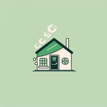 Modern and minimalist logo design with tiny house icon in green and white colors - Image 4