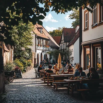 Village café with locals enjoying tea and pastries - Image 3