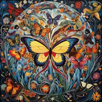 Colorful butterfly garden with myriad hues and patterns - Image 1