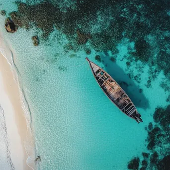 Aerial View of Pearl Diving Boat