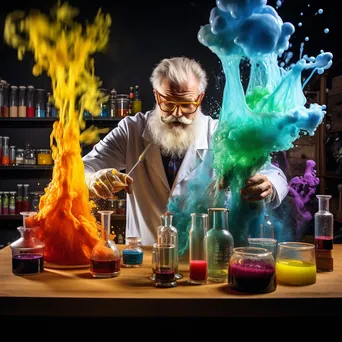 Scientist pouring chemicals in laboratory - Image 3