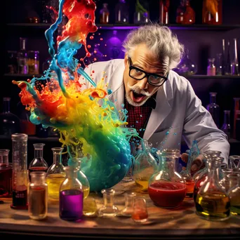 Scientist pouring chemicals in laboratory - Image 4