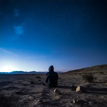 A person gazing at the stars in a desert night - Image 4