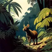 Image of a Saola standing amidst lush greenery in the Annamite Range, Vietnam - Image 2