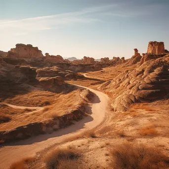 Panoramic Desert Rock Landscape