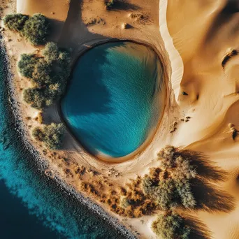 Aerial View of Desert Oasis