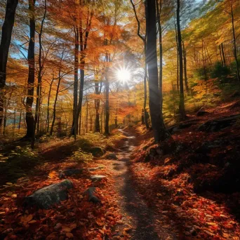 Vibrant Autumn Maple Forest