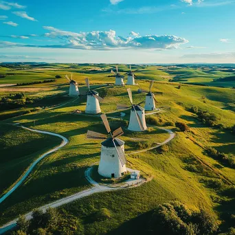 Aerial View of Windmill Complex