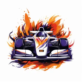 Motorsports team logo with blazing race car on track - Image 1