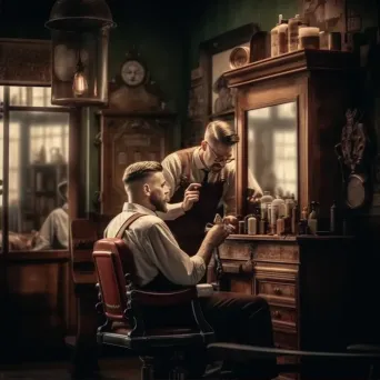 Vintage barbershop scene - Image 2