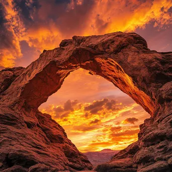 Side view of rock arch at sunset - Image 3