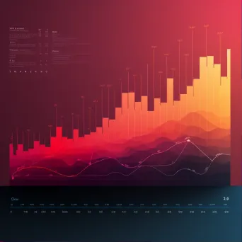 Geometric data visualization with bold color gradient representing global temperature changes - Image 1