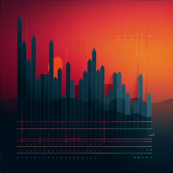 Geometric data visualization with bold color gradient representing global temperature changes - Image 4